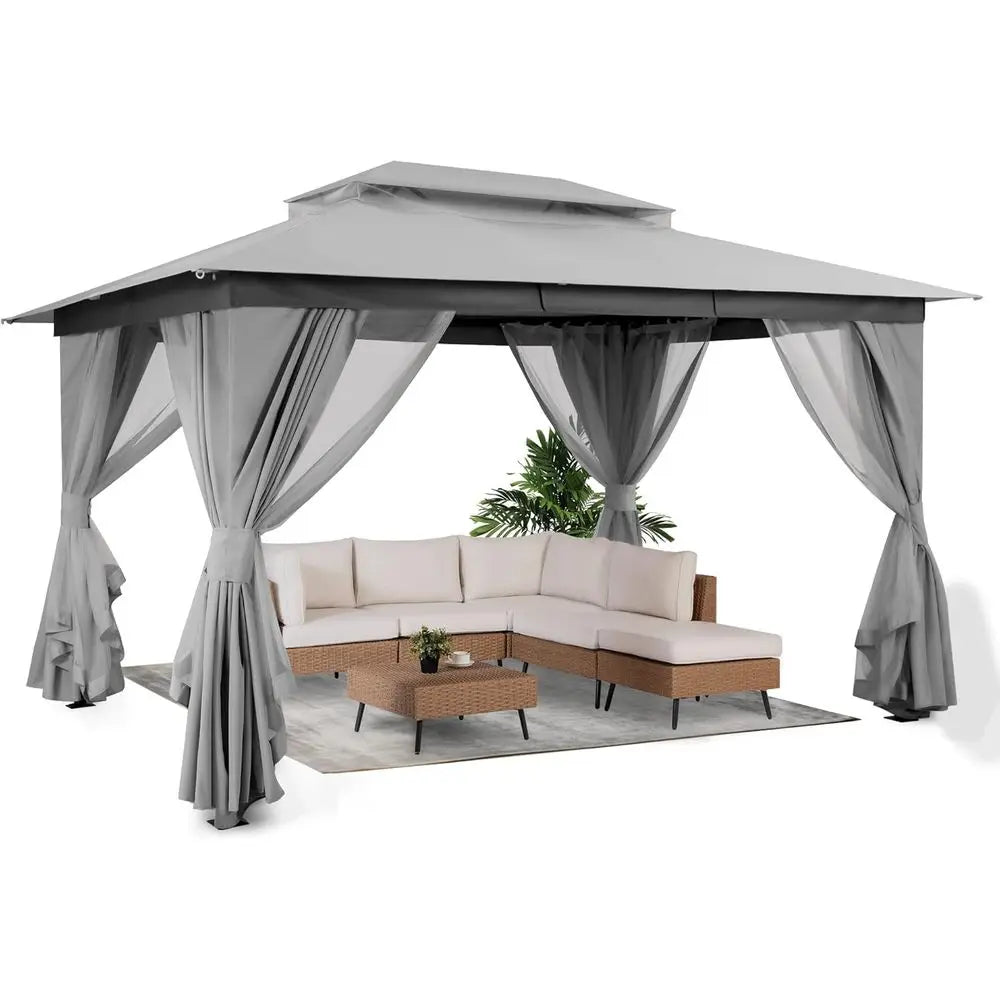 10x13 Shade with Double Roof, Mosquito Netting, Privacy Screen