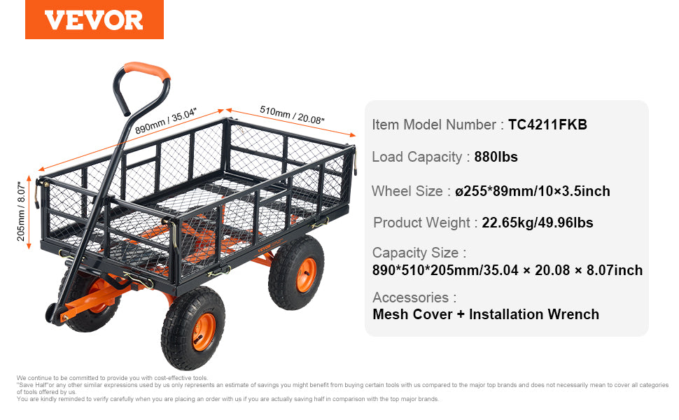 Sturdy Metal Garden Cart