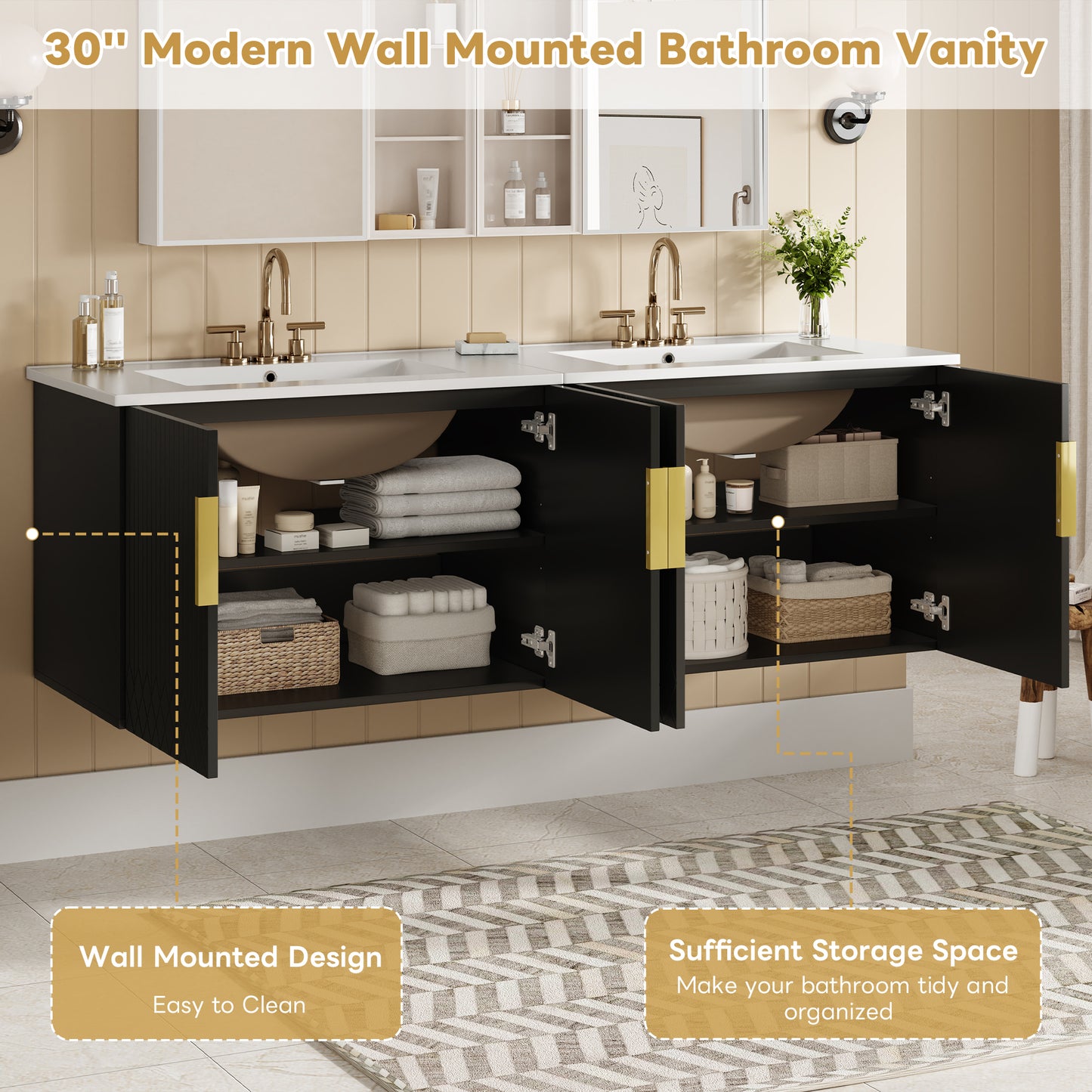 Bathroom Vanity Set with Separate Ceramic Sink
