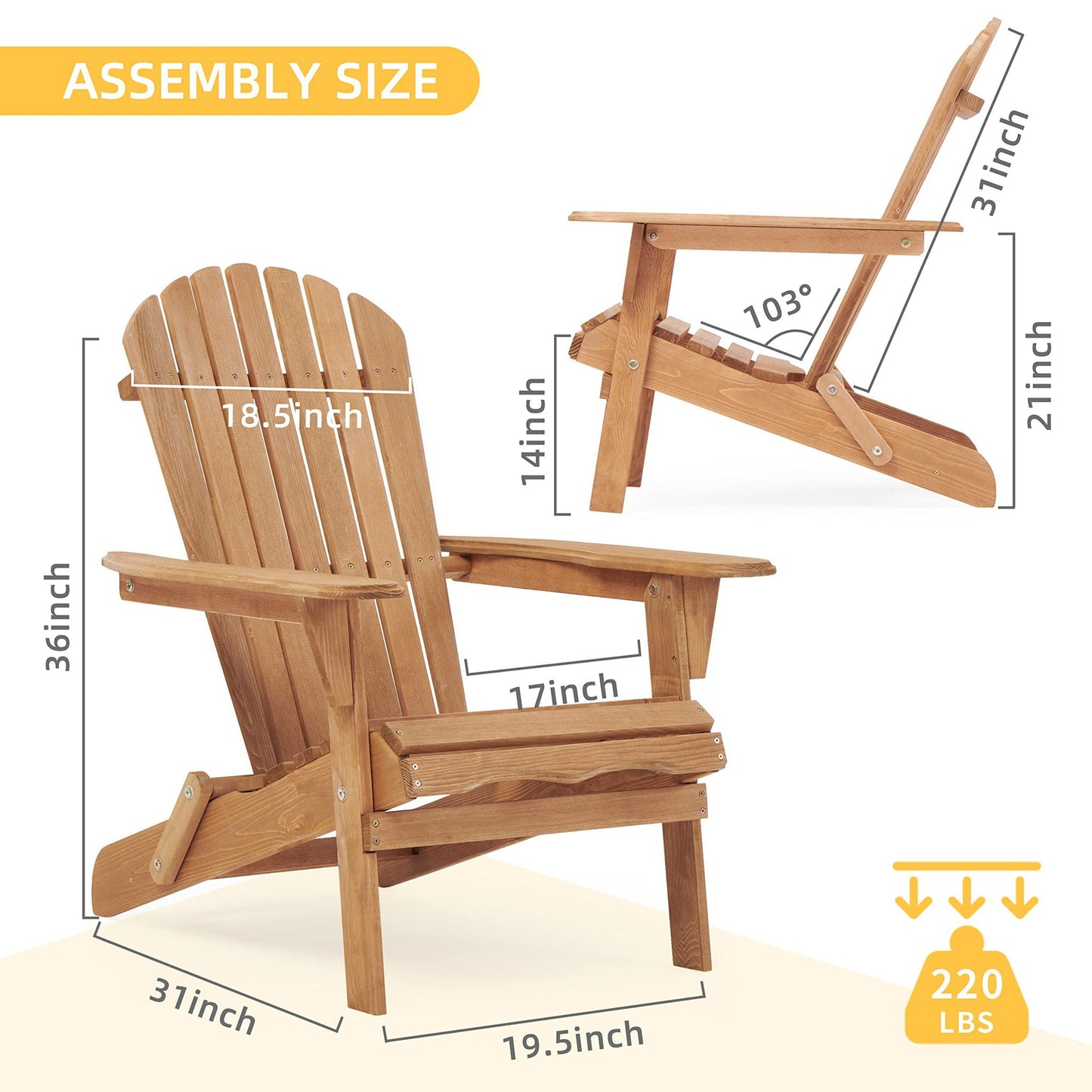 Solid Cedar Folding Adirondack Chairs