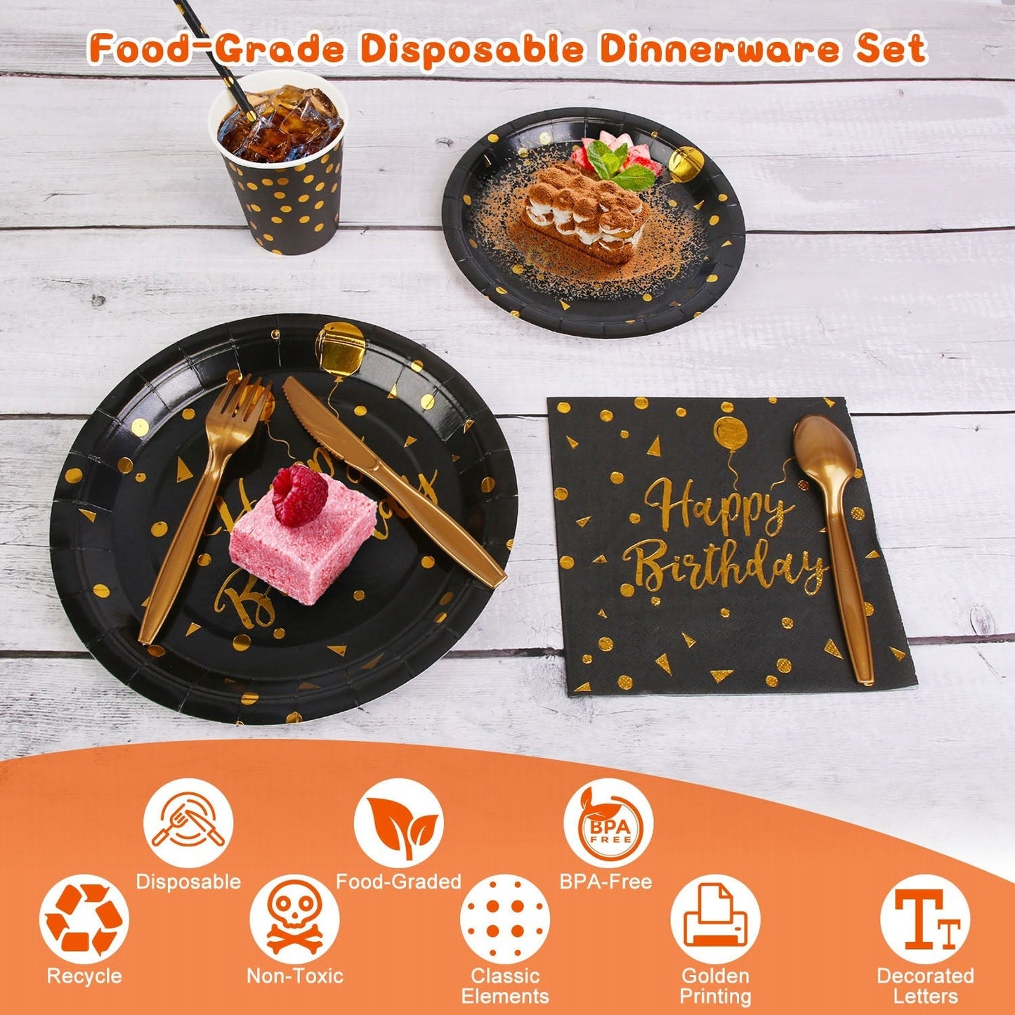 201 PCS Birthday Party Supplies For 25 Guests