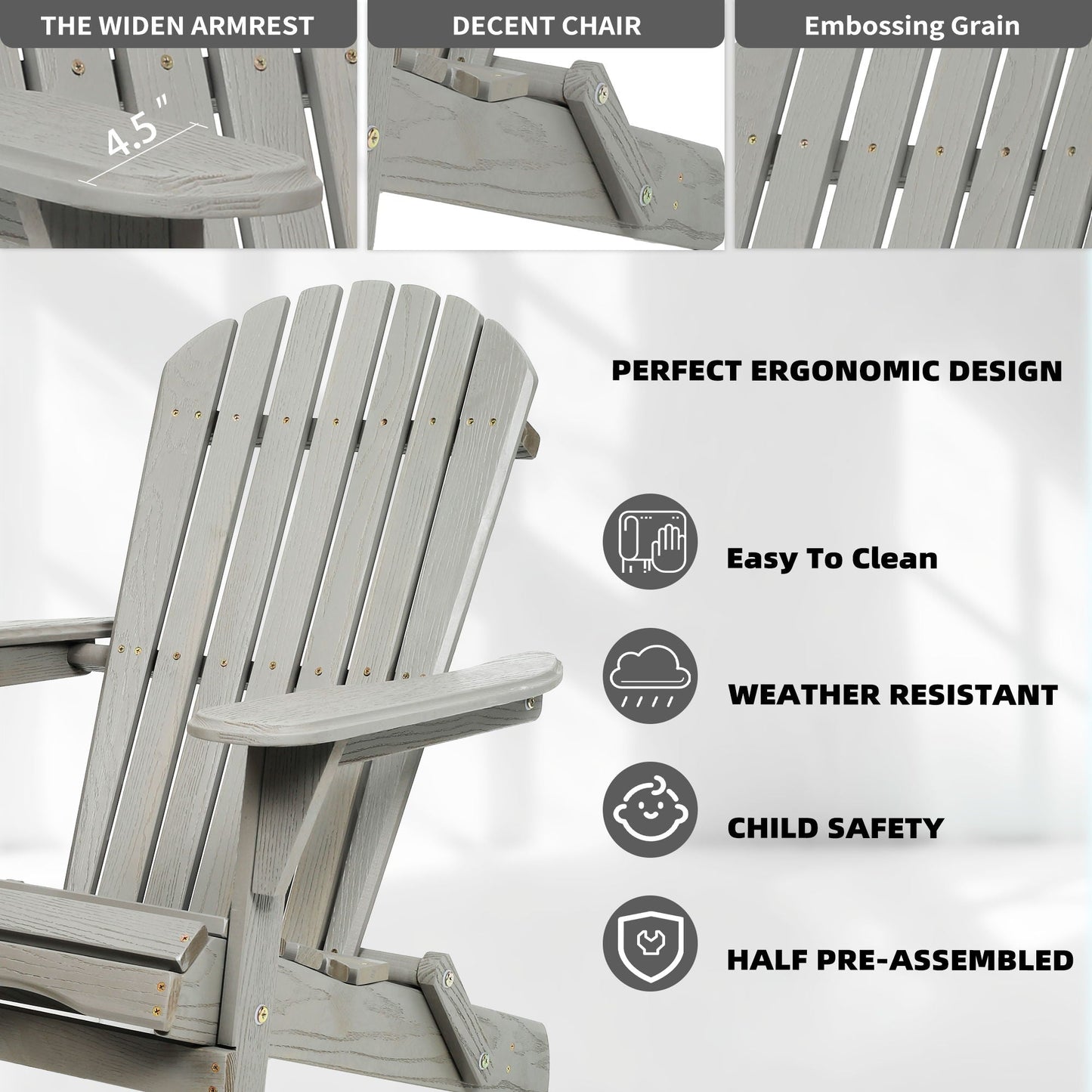 Solid Cedar Folding Adirondack Chairs