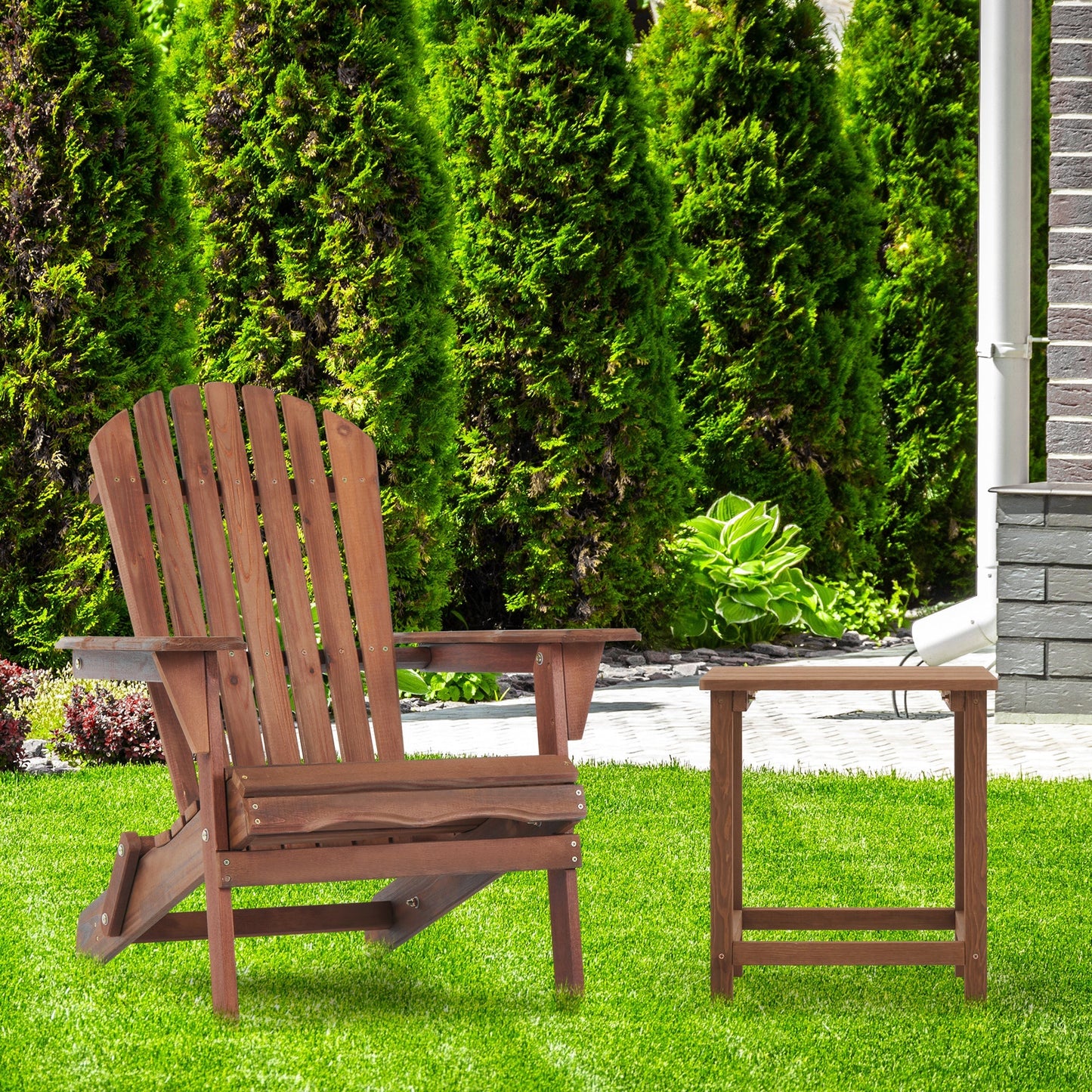 Solid Hemlock Folding Adirondack Chairs