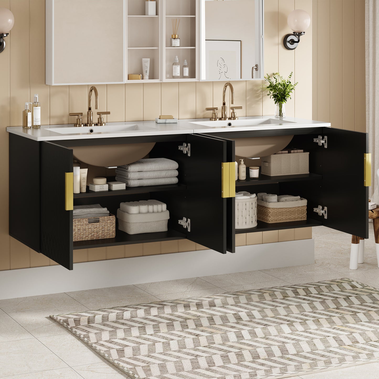 Bathroom Vanity Set with Separate Ceramic Sink