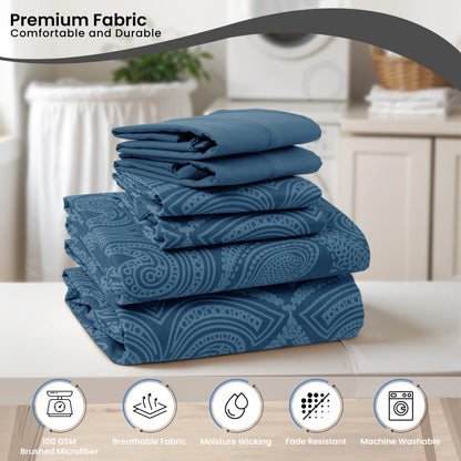 6 Piece Paisley Sheet Set