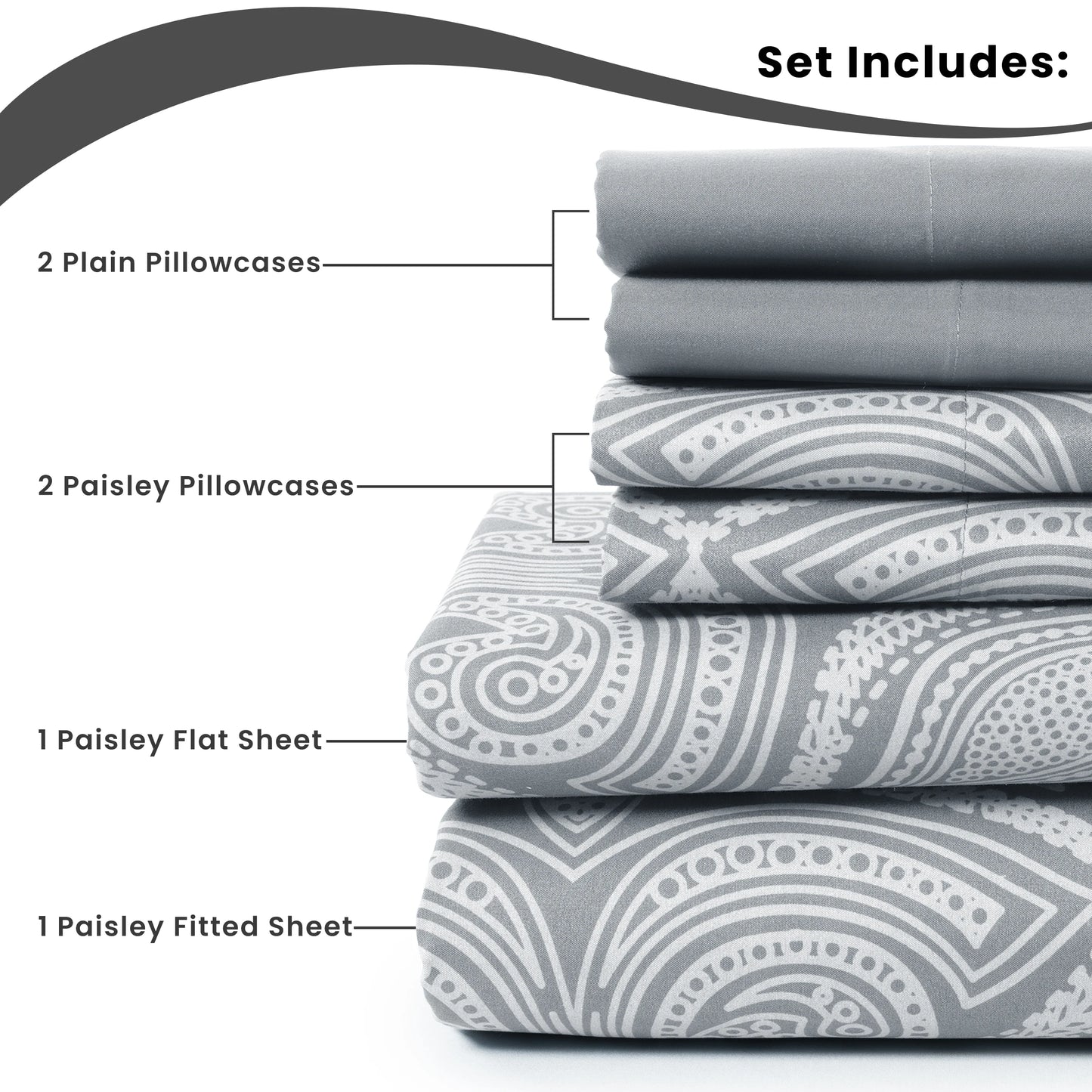 6 Piece Paisley Sheet Set