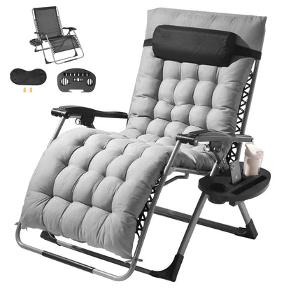 Zero Gravity Recliner Lounge Chair with Cushion, Footrest and Cupholder