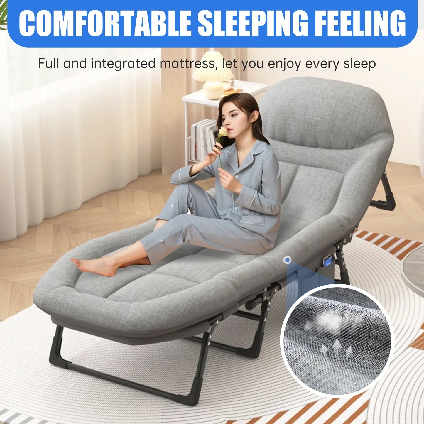 Folding Single Sofa Bed, Nap Lounge Chair