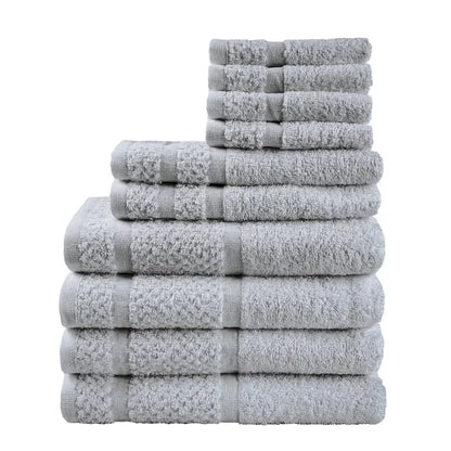 10 Piece Towel Set Soft & Durabe, Grey