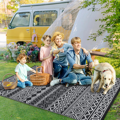 Reversible Waterproof 6x9 Patio Plastic Straw Rug