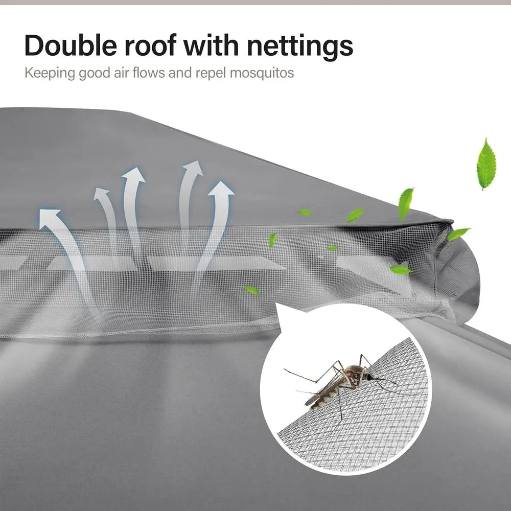 10x13 Shade with Double Roof, Mosquito Netting, Privacy Screen