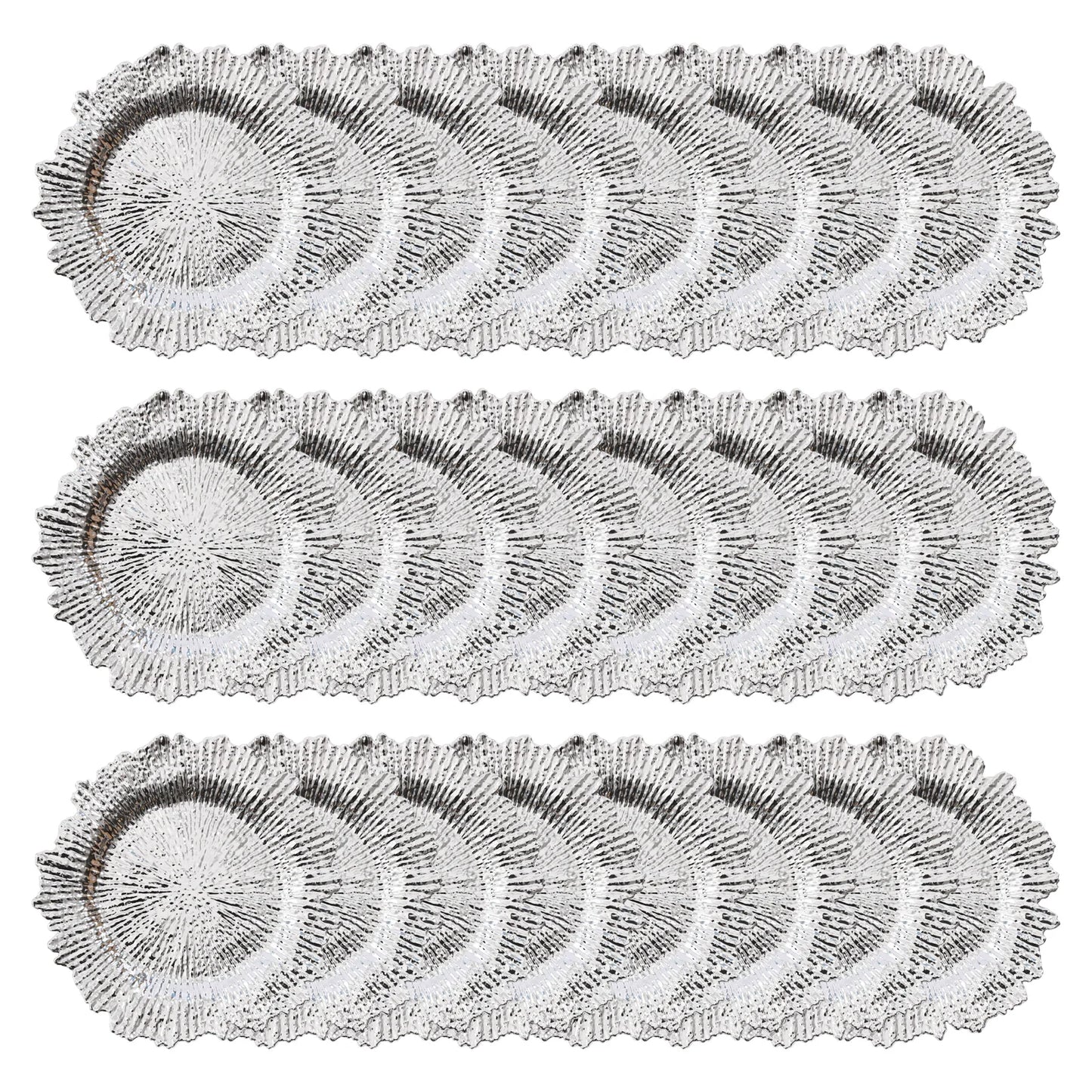 24-Piece Silver Charger Plates Set