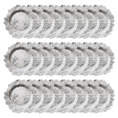 24-Piece Silver Charger Plates Set