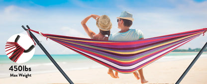 Hammock with Adjustable Stand- w/Storage Bag, 600lb Capacity
