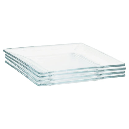 Square Clear Glass Dinnerware Set