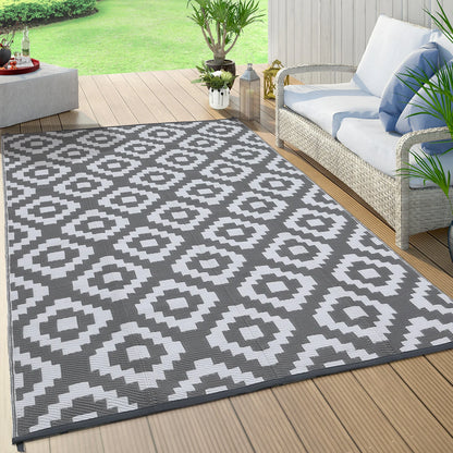 Outdoor Rug Plastic Straw Reversible  Rug