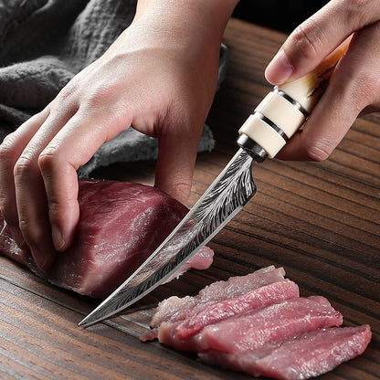 Boning knife with curved blade