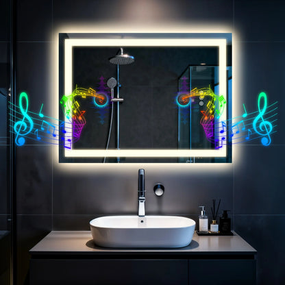 LED Bathroom Mirror Built-in Bluetooth Speaker
