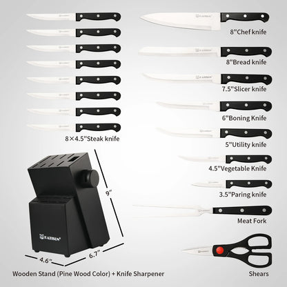 Carbon Steel Knife Block Set
