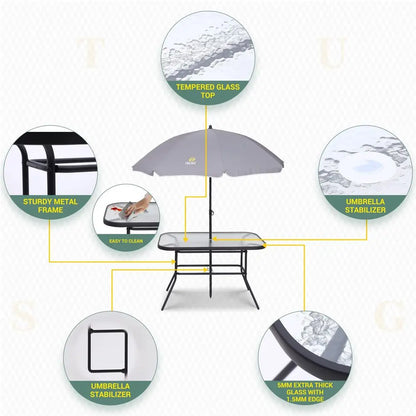 Outdoor 8 Piece Dining Sets with Removable Umbrella