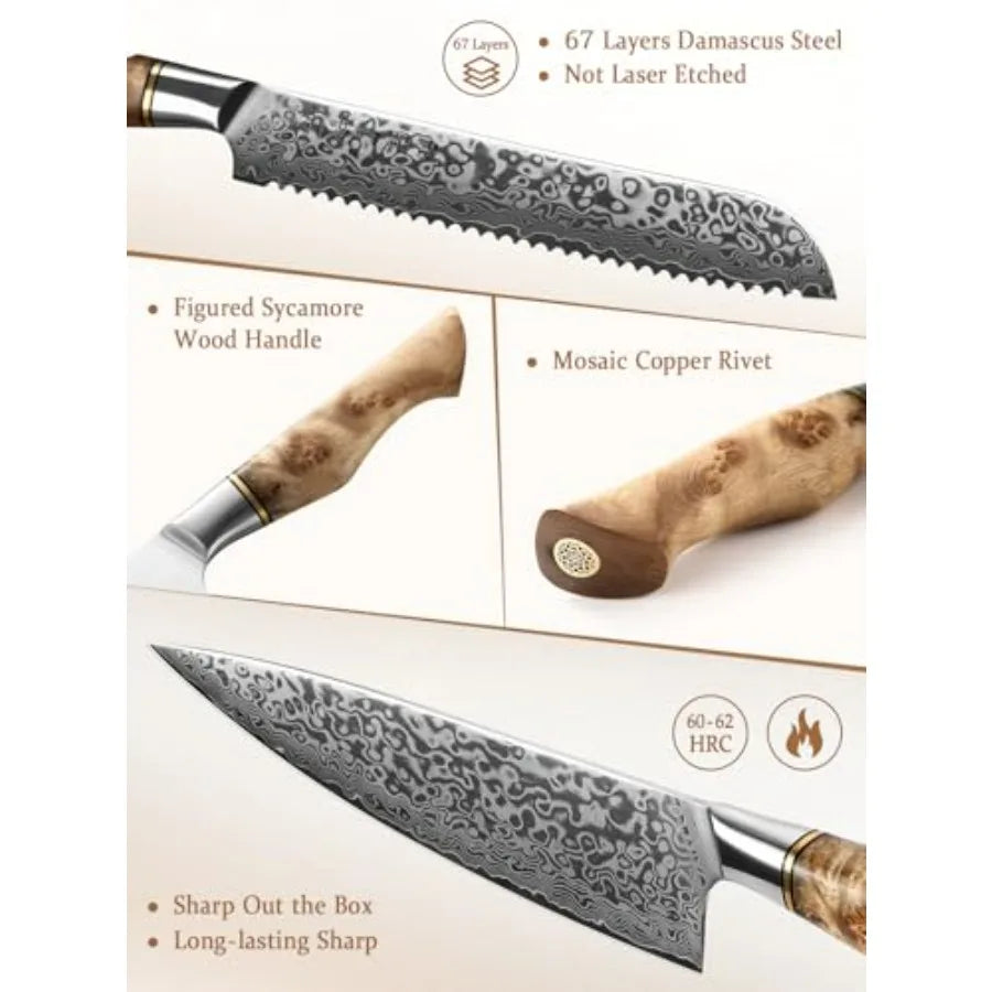 High Carbon Steel Kitchen Knife Set