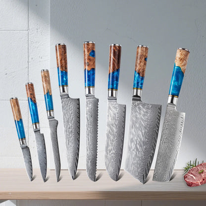 Damascus Steel Kitchen Knife Set