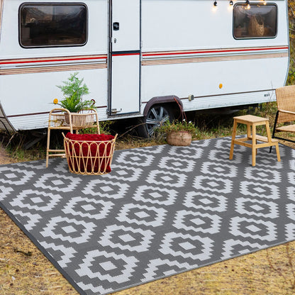 Outdoor Rug Plastic Straw Reversible  Rug