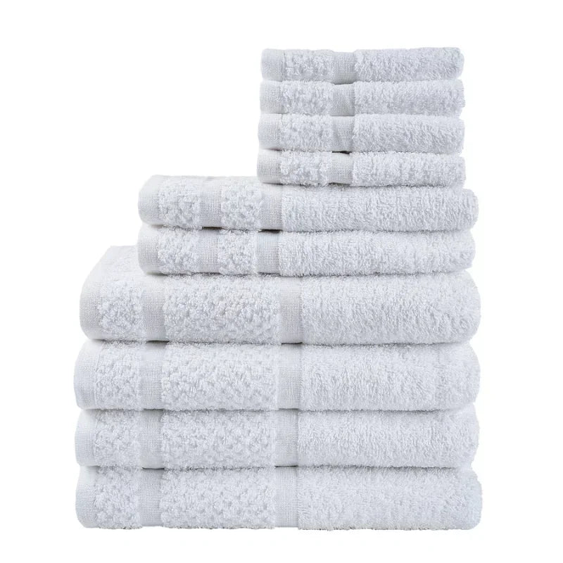 10 Piece Towel Set Soft & Durabe, Grey
