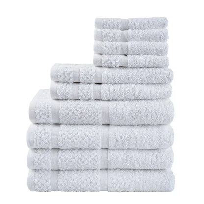 10 Piece Towel Set Soft & Durabe, Grey