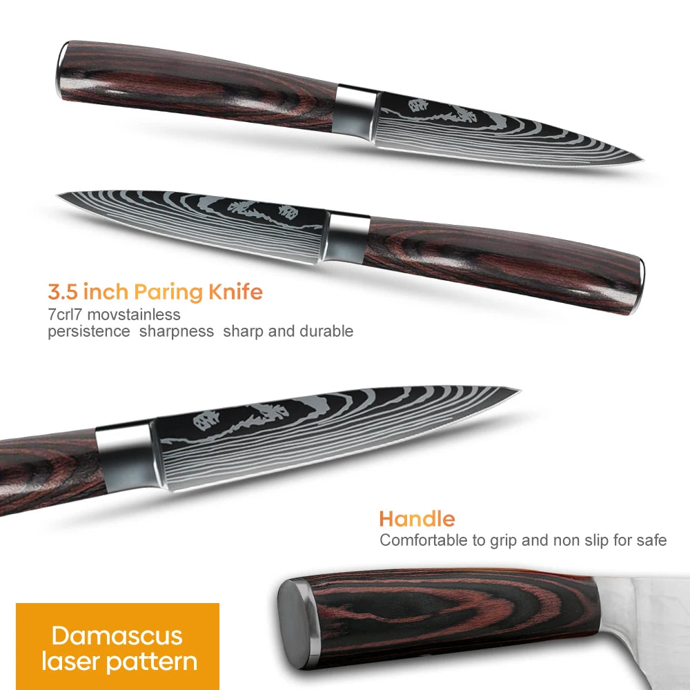 3 Piece High Carbon Stainless Steel Chef Knife set