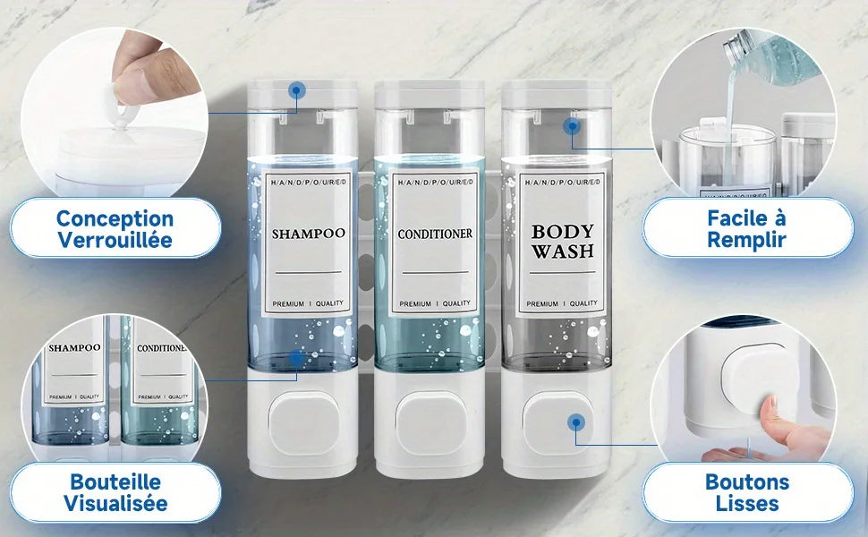 3-in-1 Shampoo Conditioner Body Wash Dispenser
