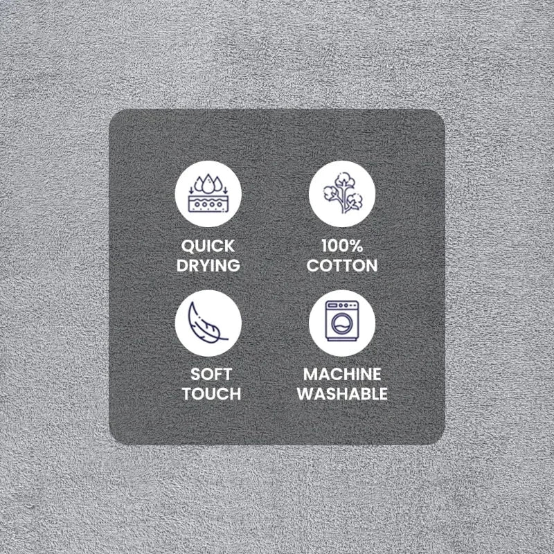 10 Piece Towel Set Soft & Durabe, Grey