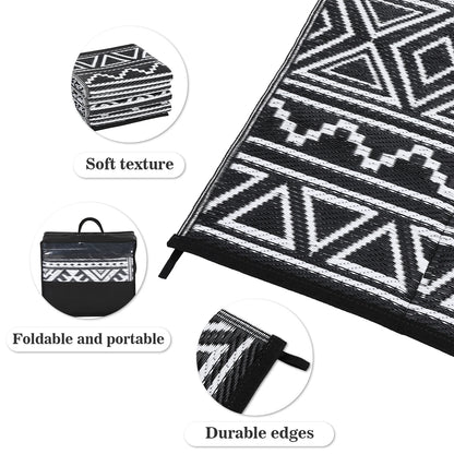 Reversible Waterproof 6x9 Patio Plastic Straw Rug