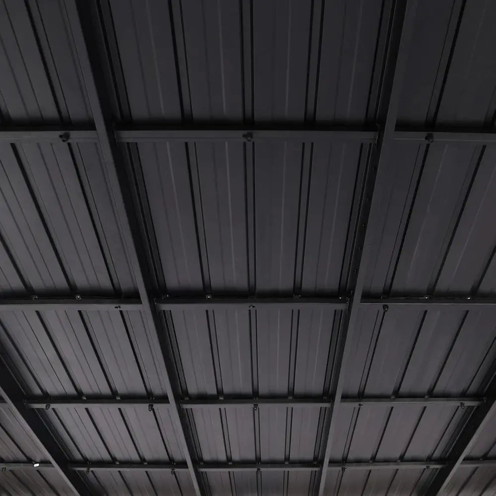 10' x 12' Cedar Patio Pavilion with Sloped Galvanized Steel Roof