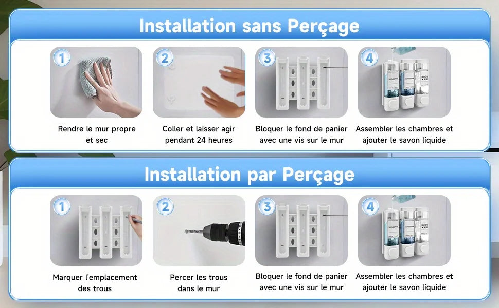 3-in-1 Shampoo Conditioner Body Wash Dispenser
