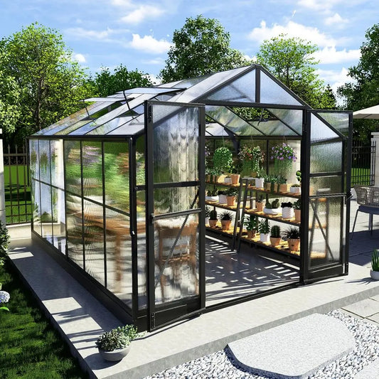 Greenhouse with 7ft Height, 4 Vent Windows, and Lockable Door