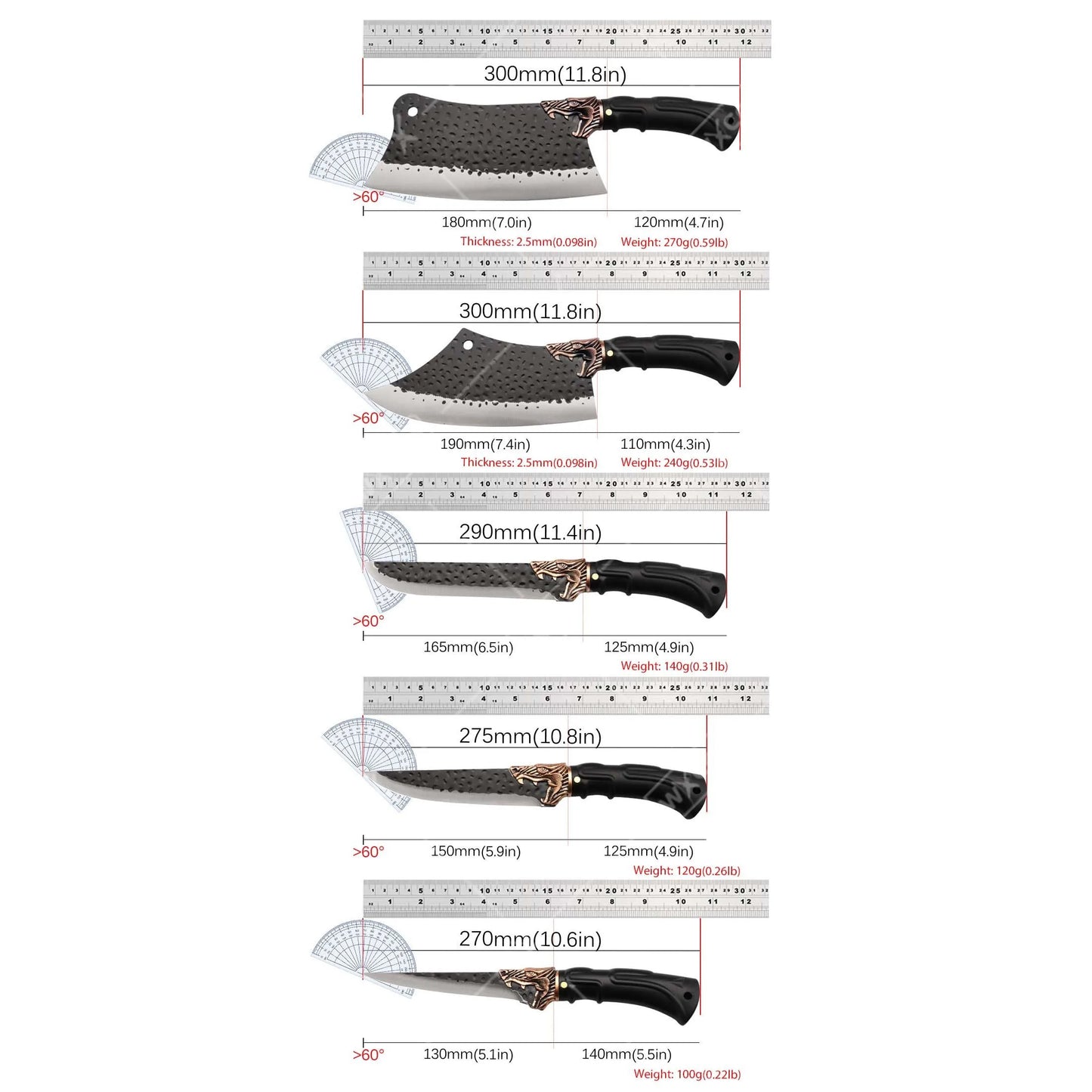 Chef Knife Set Forged Stainless Steel