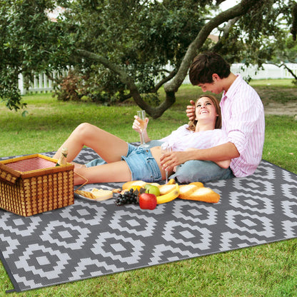 Outdoor Rug Plastic Straw Reversible  Rug