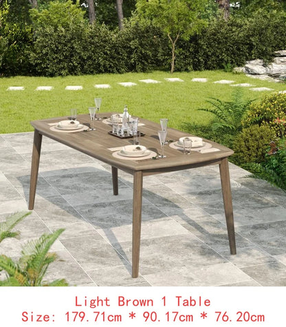 Acacia Outdoor Dining Set Table & 6 Chairs w/ Cushions
