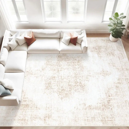 8x10 Vintage Rug Washable Living Room Retro Medallion Distressed Soft Low Pile