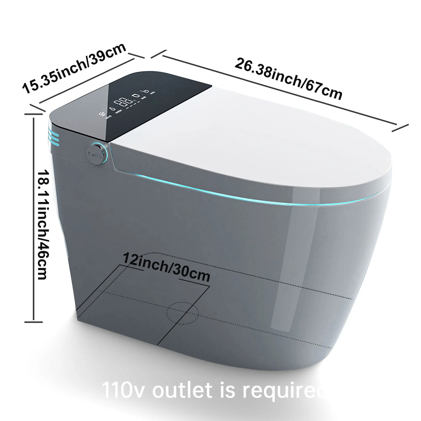 Smart Toilet with Heated Bidet Seat