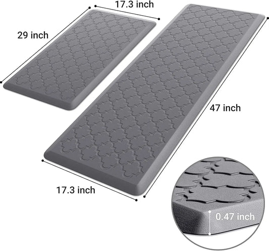2-Pack Anti-Fatigue Kitchen Mat, Waterproof Non-Skid Foam Rug