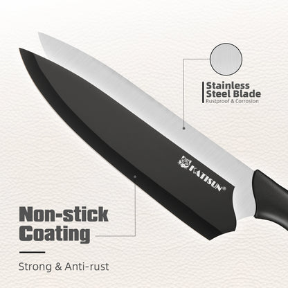 16 Pieces Carbon Steel Knife Set with Cutting Board