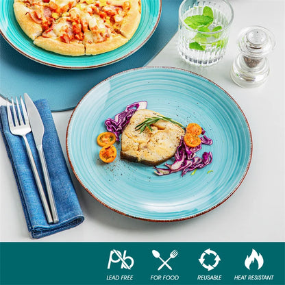 Blue Green Ceramic Plates and Bowls