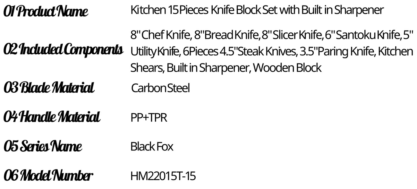Carbon Steel Knife Set