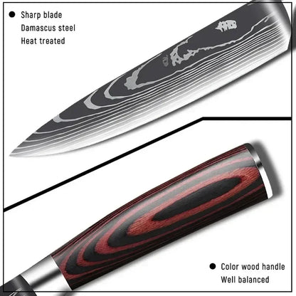 3Piece Knife Set Laser Damascus