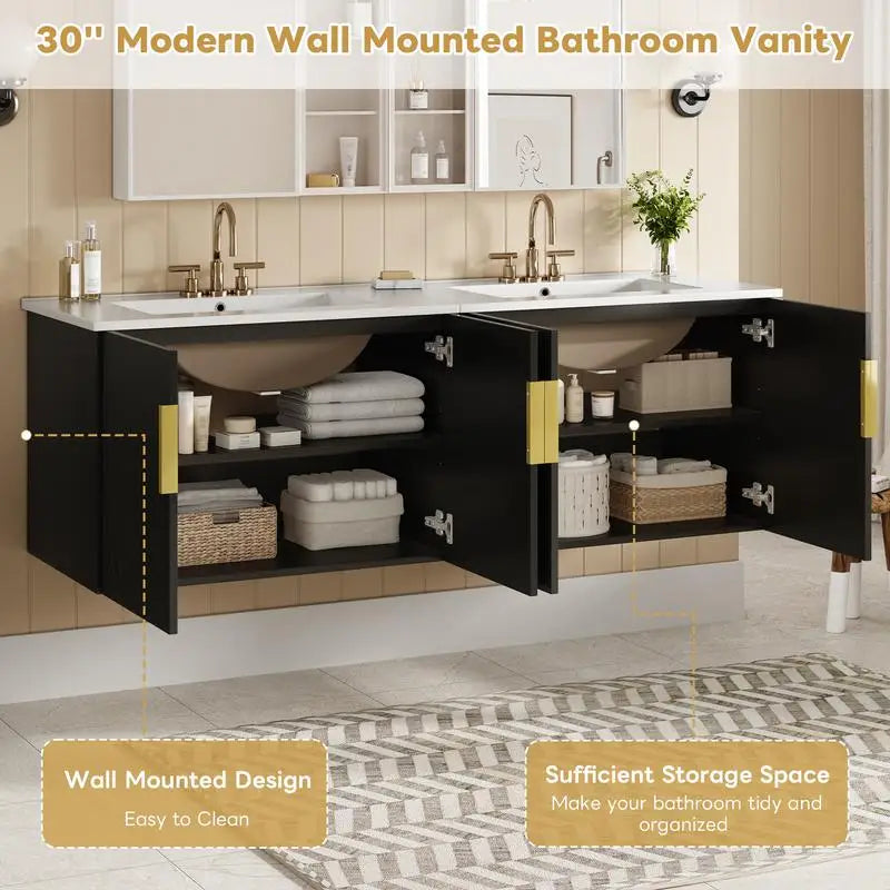 Bathroom Vanity Set with Separate Ceramic Sink