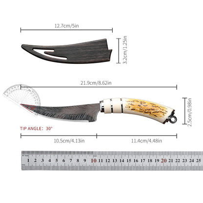 Boning knife with curved blade