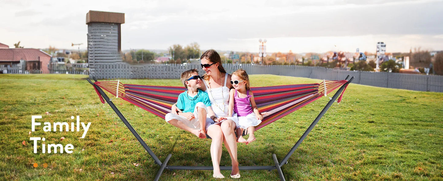 Hammock with Adjustable Stand- w/Storage Bag, 600lb Capacity