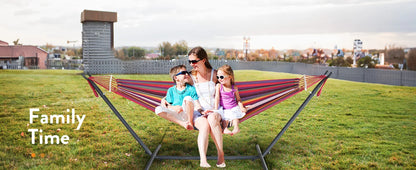 Hammock with Adjustable Stand- w/Storage Bag, 600lb Capacity